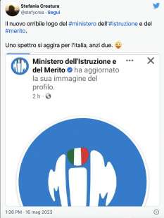 tweet sul nuovo logo del mim ministero dell istruzione e del merito 15