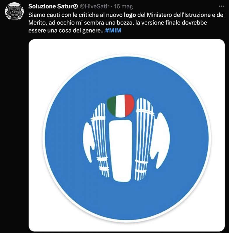 tweet sul nuovo logo del mim ministero dell istruzione e del merito 6