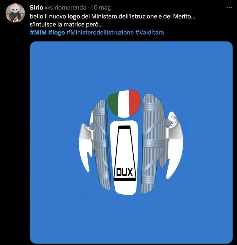 tweet sul nuovo logo del mim ministero dell istruzione e del merito 9