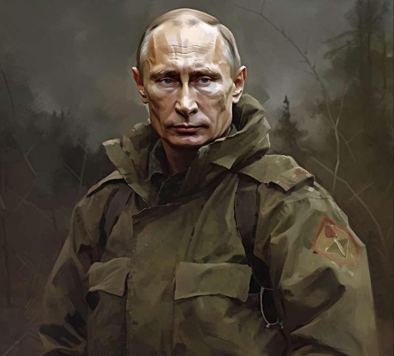 vladimir putin soldato immagine creata con midjourney 5