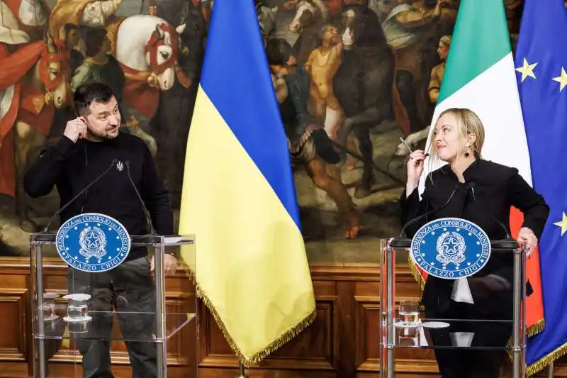 volodymyr zelensky e giorgia meloni  a palazzo chigi   2