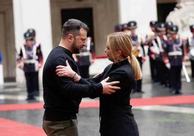 volodymyr zelensky giorgia meloni a palazzo chigi 