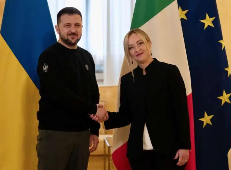 volodymyr zelensky giorgia meloni a palazzo chigi  