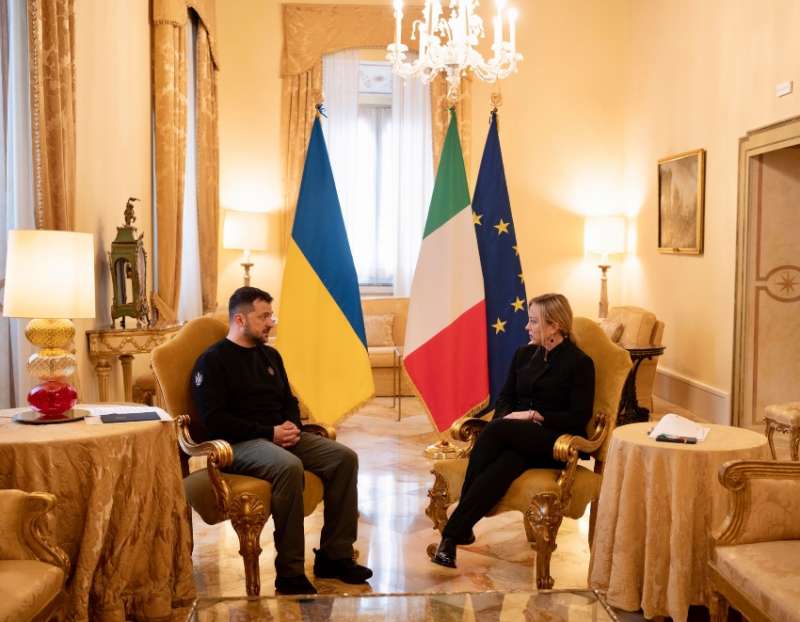 volodymyr zelensky giorgia meloni a palazzo chigi