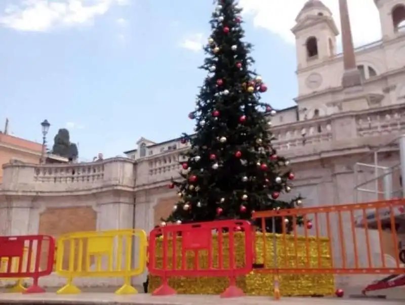 ALBERO D NATALE A PIAZZA DI SPAGNA A MAGGIO 