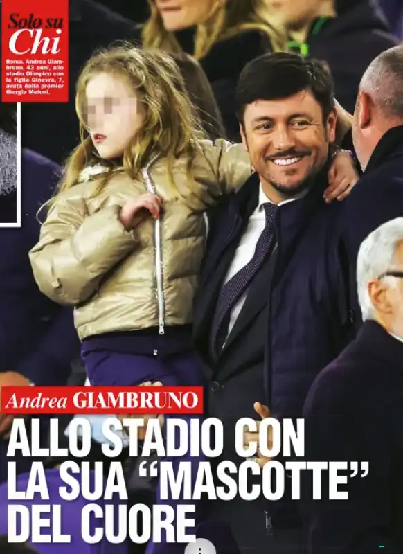 andrea giambruno con la figlia allo stadio   foto di chi   3