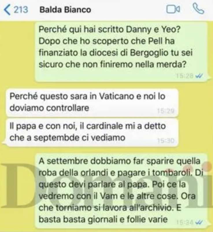 conversazione tra francesca chaouqui e angel vallejo balda 1