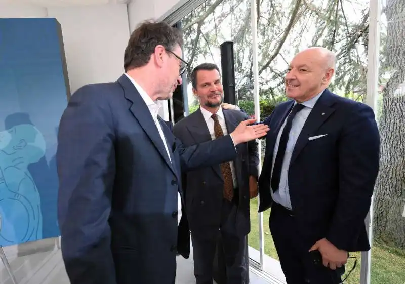 giancarlo giorgetti marco mezzaroma e giuseppe marotta   foto mezzelani gmt066