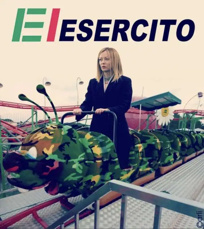 GIORGIA MELONI - ESERCITO - MEME BY EMILIANO CARLI 