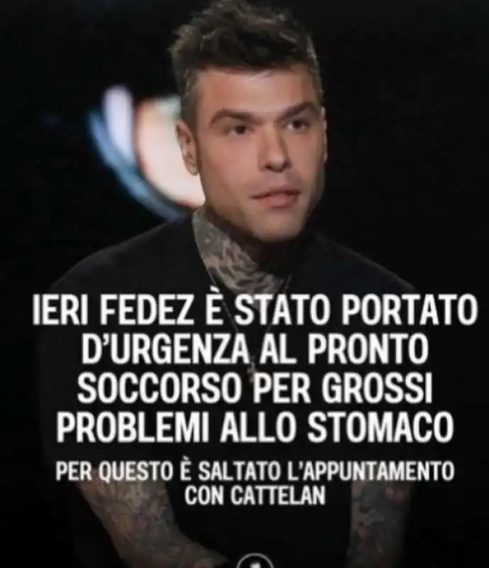 il post di fabrizio corona su fedez