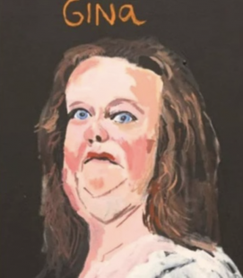 il ritratto di Gina Rinehart realizzato da Vincent Namatjira