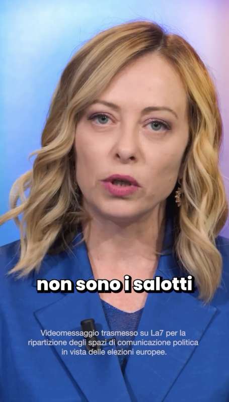 il videomessaggio di giorgia meloni per la7 3