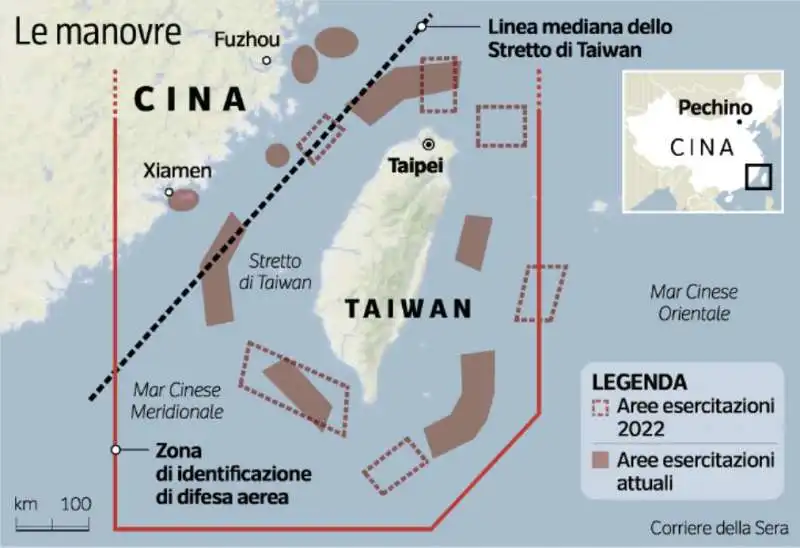 LE MANOVRE DELLA CINA INTORNO A TAIWAN