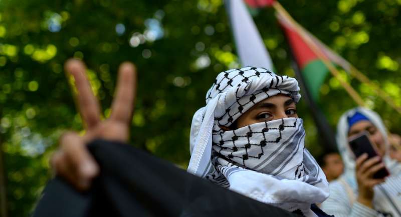 Manifestazione a sostegno della Palestina a Pamplona - spagna