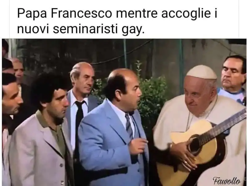     meme su papa francesco e la frociaggine   