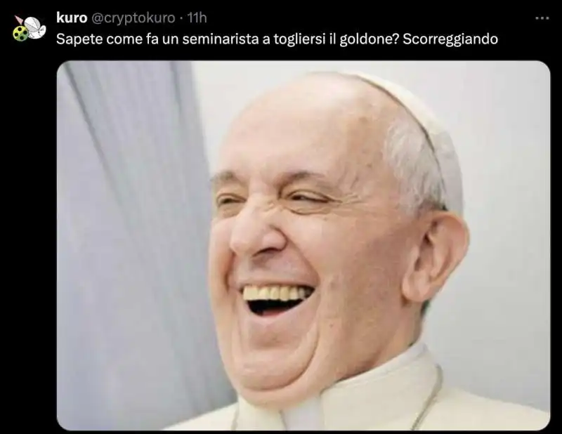 meme su papa francesco e la frociaggine   4