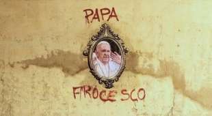 murales di evyrein su papa francesco e la frociaggine