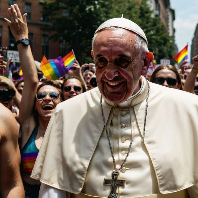 papa francesco al gay pride immagine creata con l intelligenza artificiale 3