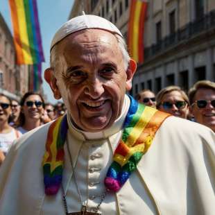 papa francesco al gay pride immagine creata con l intelligenza artificiale 4