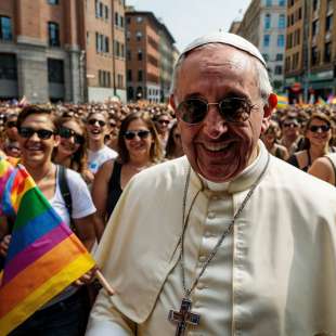 papa francesco al gay pride immagine creata con l intelligenza artificiale 5