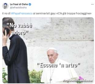 papa francesco e la frociaggine meme by osho
