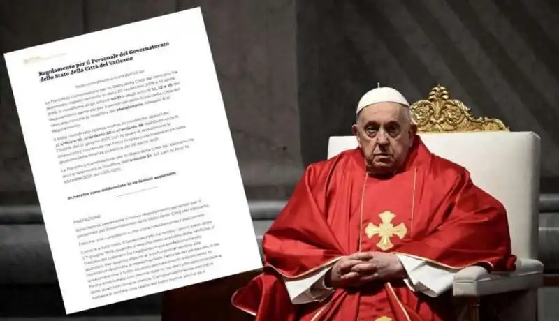 papa francesco   regolamento per il personale del vaticano 