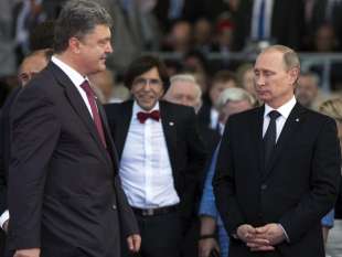 PETRO POROSHENKO E VLADIMIR PUTIN IN NORMANDIA - 2014