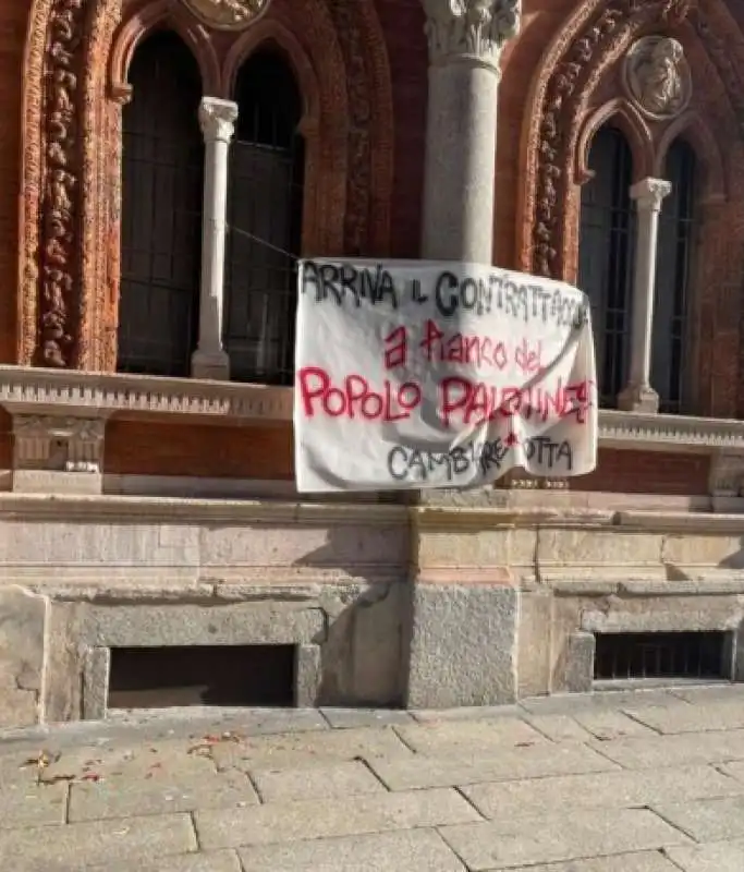 presidio pro Palestina all universita Statale di Milano