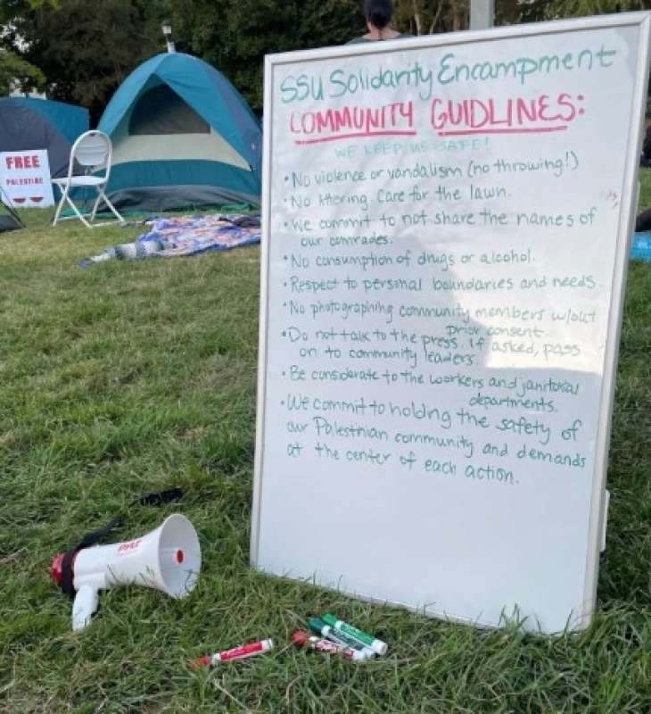 PROTESTE FILO PALESTINESI ALLA SONOMA STATE UNIVERSITY