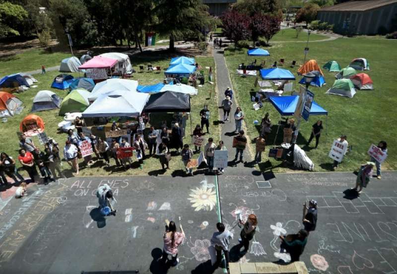 PROTESTE FILO PALESTINESI ALLA SONOMA STATE UNIVERSITY