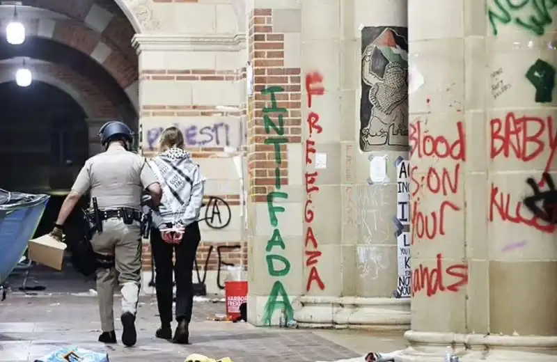 proteste pro palestina alla ucla  