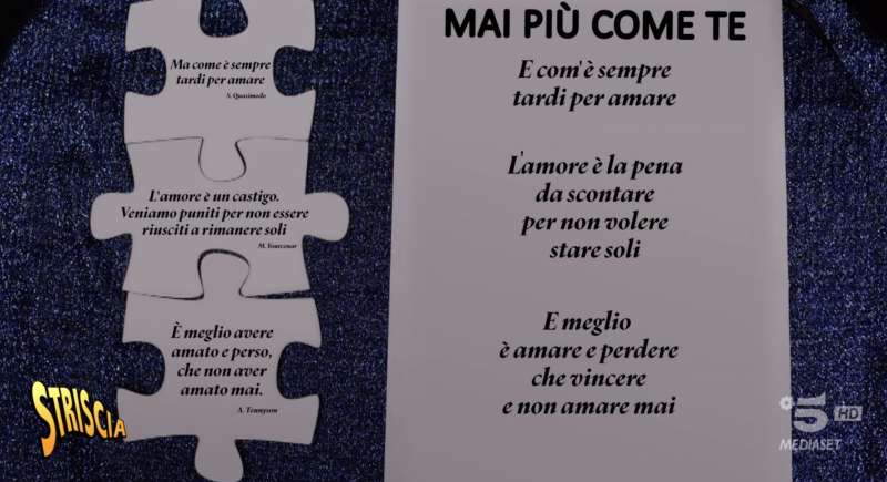 striscia la notizia e i testi di baglioni 'ispirati' da quasimodo, yourcenar e tennyson 1