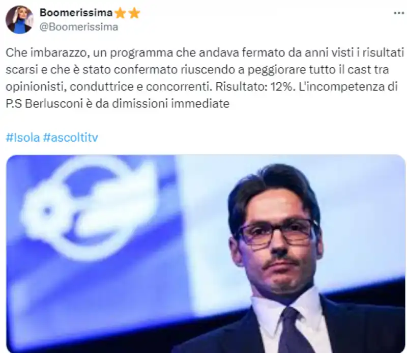 tweet isola dei famosi 1