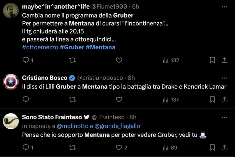 tweet su lilli gruber incazzata con mentana 10