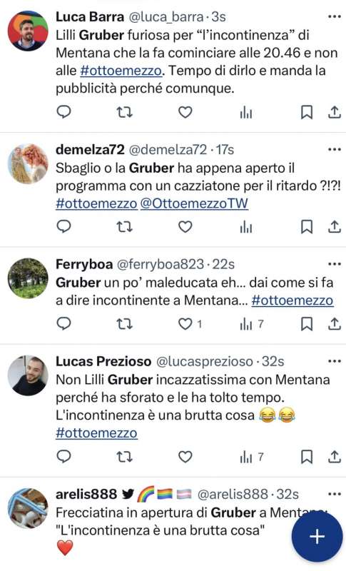 tweet su lilli gruber incazzata con mentana 3