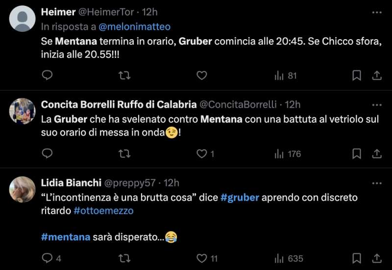 tweet su lilli gruber incazzata con mentana 4