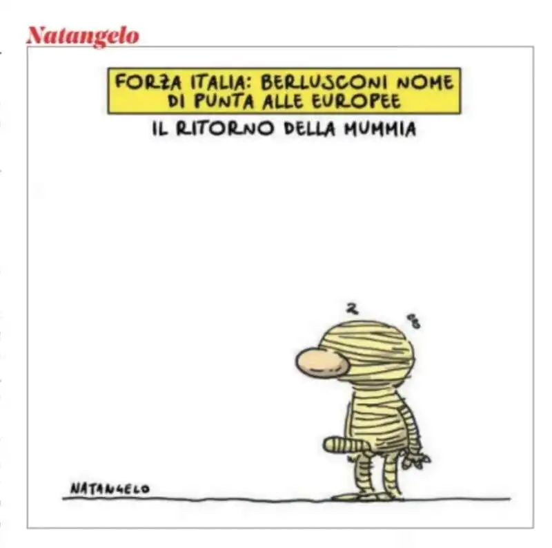 VOTO A BERLUSCONI ALLE EUROPEE 2024 - VIGNETTA BY NATANGELO 