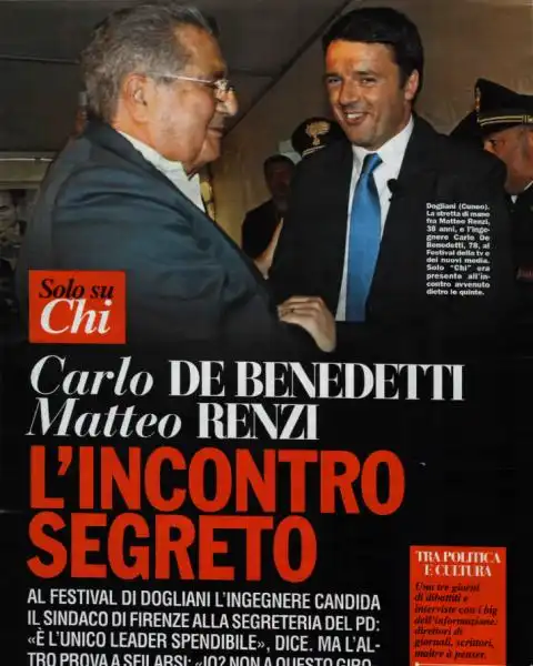 CARLO DE BENEDETTI E MATTEO RENZI A DOGLIANI DA CHI 