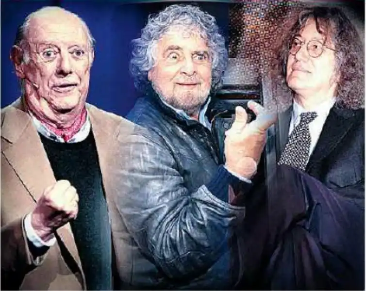 DARIO FO BEPPE GRILLO GIANROBERTO CASALEGGIO 