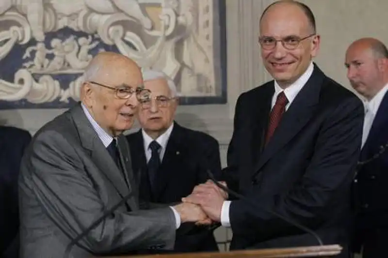 Giorgio Napolitano e Enrico Letta 