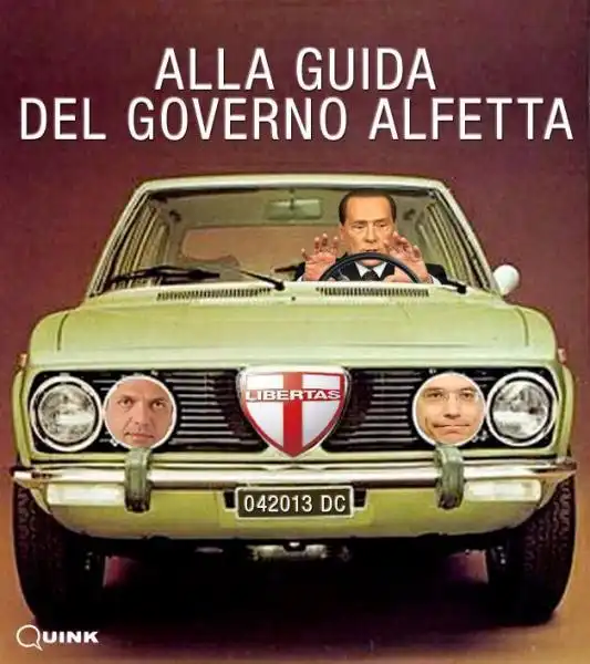 IL GOVERNO ALFETTA BERLUSCONI LETTA ALFANO 