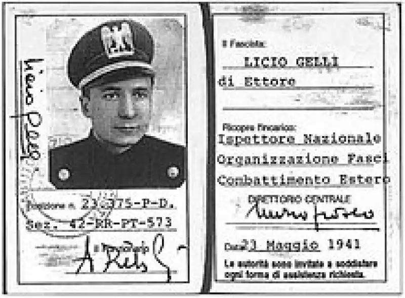 LICIO GELLI CARTA IDENTITA 