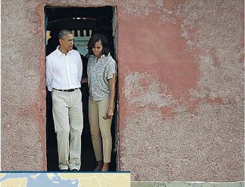 michelle e barack obama sll'isola di gorée