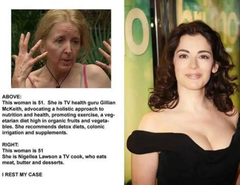 NIGELLA LAWSON VERSUS LA VEGETARIANA GILLIAN MCKEITH 