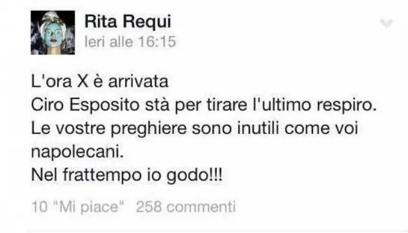 4 tweet e messaggi di odio contro ciro esposito