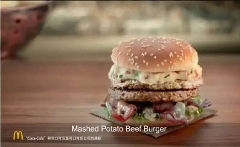 mcdonald   mashed potato beef burger