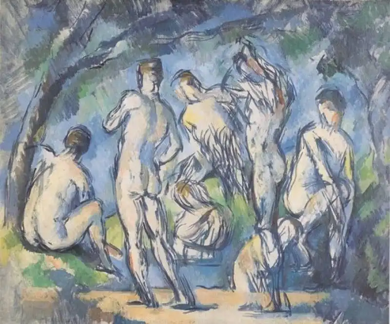 sette uomini fanno il bagno   cezanne