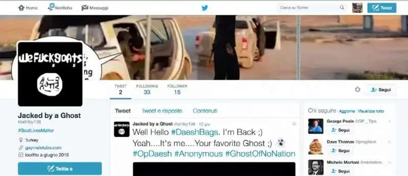 account twitter isis violati dagli hacker