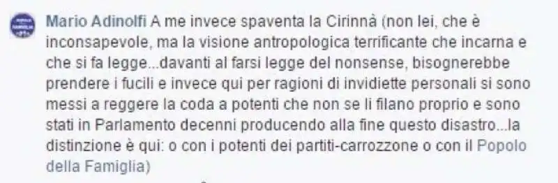 adinolfi e i commenti alla legge cirinna prendere i fucili