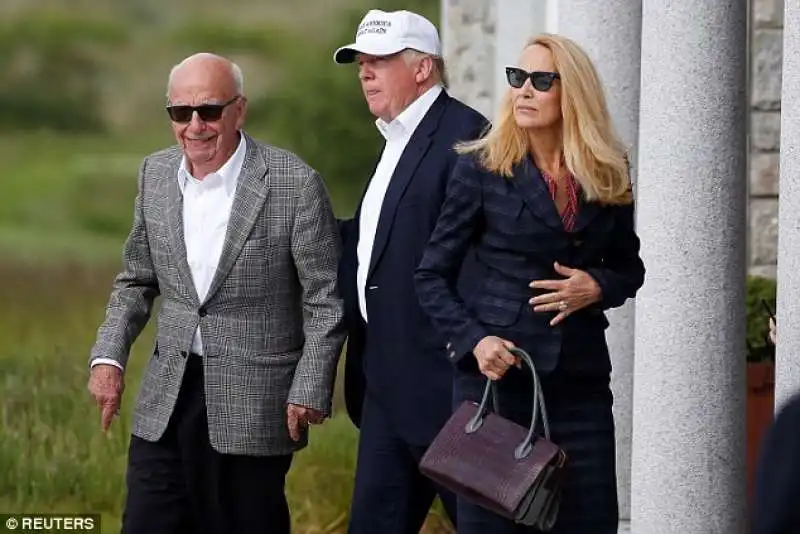 donald trump con rupert murdoch e jerry hall